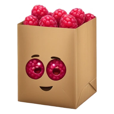 raspberries in a package  sticker