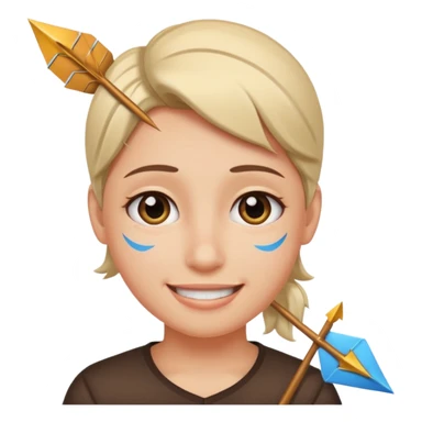 smile,two tears, arrow eyes and head tilted a little sticker