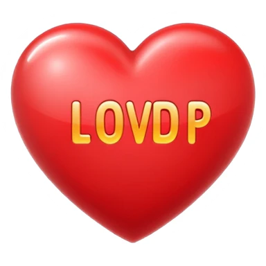 SR loves DP text inside a heart sticker