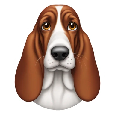 Red and white basset hound side eye sticker