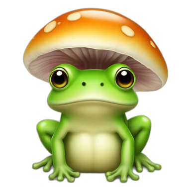 Grenouille kawaii avec un champignon sur la tête sticker