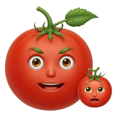 Eine Tomate mit Gesicht welche Arme hat und Beine in Strich form hat  sticker