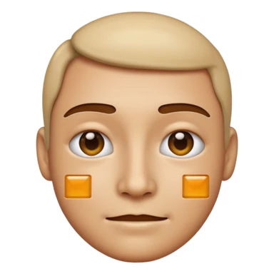 facial recognition emoji, a face with a digital grid overlay, apple emoji style sticker