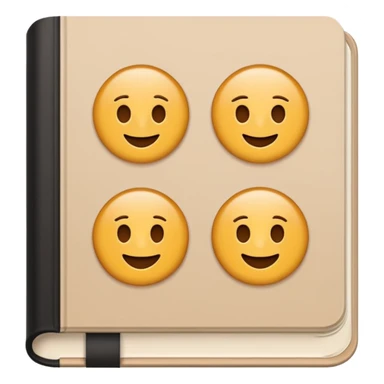 minimal flat emoji of a German language textbook titled “Grammar A1–B1”, clean modern cover, simple beige and white tones, crisp vector lines, elegant academic look, transparent background sticker