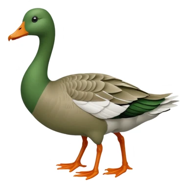 Make an emoji for a goose that's green (dominant colour #39C700). Use the existing goose emoji for inspiration. Show the whole body. Make the goose look like it's going somewhere sticker