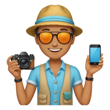 fotographer with summer clothes and sun glasses sticker