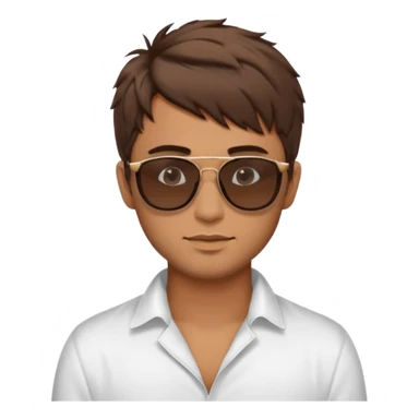 Handsome. Male. Short brown hair. Messy hairstyles. Sunglasses. Sexy pose sticker