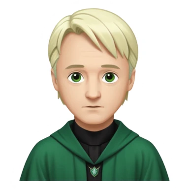 Draco Malfoy at 50 years old, silver-blond hair, sharp features, elegant Slytherin-inspired robes, mature and wise sticker