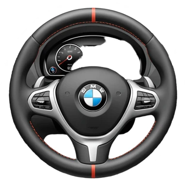 Black leather Coated steering wheel with BMW logo sticker