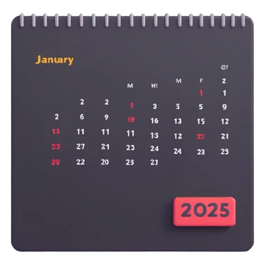 January 2025 calendar sticker