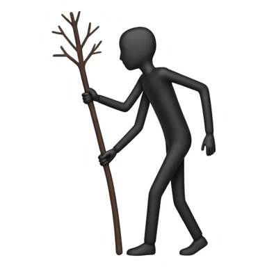Leftside view of stick man sticker