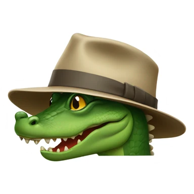 Alligator wearing a fadora  sticker