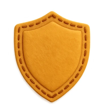 <StylePrompt>
  <Name>Minimal Felt Appliqué Icon</Name>
  <Description>
    A soft, handcrafted felt icon style with lightly padded forms, simple shapes, and clean outlines. Features slightly more visible stitching for tactile charm while maintaining a low-detail aesthetic.
  </Description>
  <VisualProperties>
    <Material>Felt</Material>
    <Texture>Soft, matte surface with subtle fiber detail</Texture>
    <Stitching>
      <Type>Threaded edge stitch</Type>
      <Color>Muted orange or warm brown</Color>
      <Pattern>Evenly spaced running stitch around edges</Pattern>
      <Thickness>Medium (approximately 10% more pronounced than minimal)</Thickness>
      <Contrast>Moderate (stitch color clearly distinct from base felt)</Contrast>
    </Stitching>
    <Padding>Low to moderate—slightly raised but not deeply dimensional</Padding>
    <Edges>Smooth and rounded with clean curves</Edges>
    <ColorPalette>
      <Primary>Warm yellows, oranges, and browns</Primary>
      <Accent>Dark brown for facial features</Accent>
      <Background>Neutral off-white or soft beige</Background>
    </ColorPalette>
  </VisualProperties>
  <FacialFeatures>
    <Eyes>Small round dots</Eyes>
    <Nose>Simple oval or triangle</Nose>
    <Mouth>Minimal curved line or none</Mouth>
    <DetailLevel>Low</DetailLevel>
  </FacialFeatures>
  <Rendering>
    <Lighting>Soft and diffused</Lighting>
    <Shadows>Subtle, barely visible</Shadows>
    <Perspective>Front or side profile, flat angle</Perspective>
  </Rendering>
  <Applicability>
    <SubjectType>Animals, symbols, objects</SubjectType>
    <OutputFormat>Icon, patch, or sticker</OutputFormat>
  </Applicability>
</StylePrompt>

{subject} = shield sticker