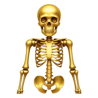 Shiny golden skeleton emoji sticker