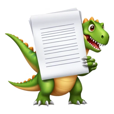 dinosaur claws holding papers sticker