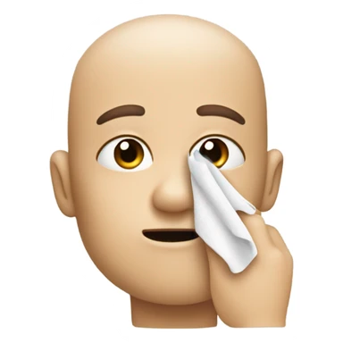 Nose wipe with index finger no tissue  sticker