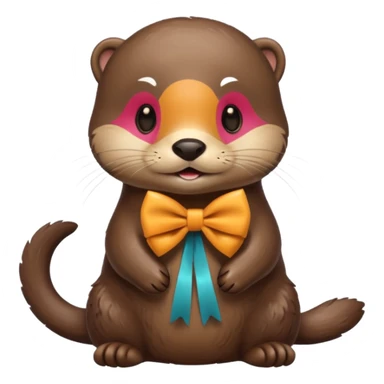 otter with a bow sticker