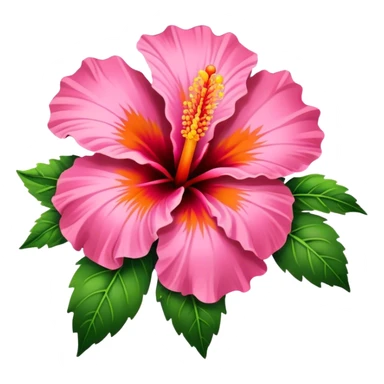 pink and orange hibiscus flower sticker