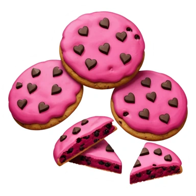 cookies made of beetroot with icing and chocolate sticker