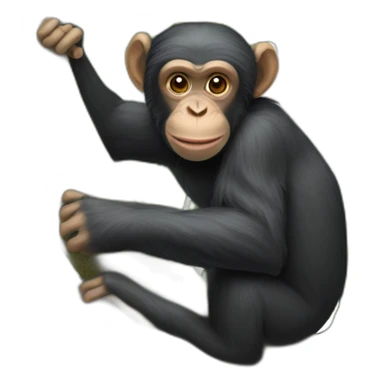 Chimpanzé sur un arbre sticker
