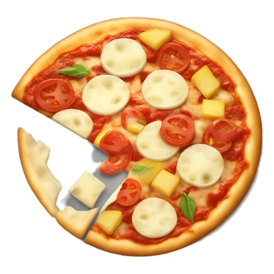 pizza with tomato sauce, mozzarella and pineapple's slices sticker