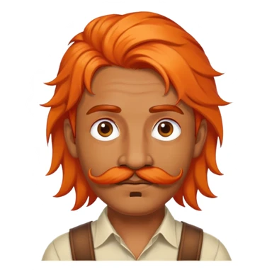 Indian with orange hair and mustache  sticker