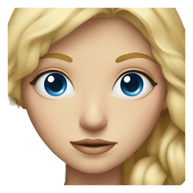 blonde girl face with big leashes blue eyes sticker