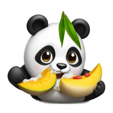 Panda eating mango sticky rice sticker