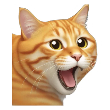 orange cat meowing sticker