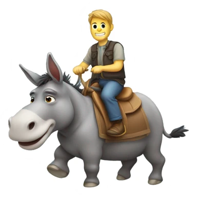 Donkey riding a hippo sticker