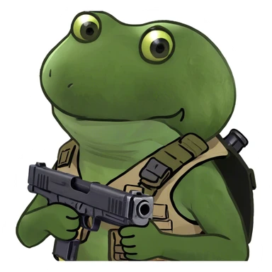 holding a gun sticker