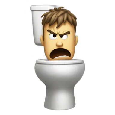 angry person on a toilet sticker
