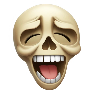 skull crying with laughter sticker