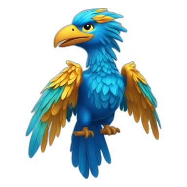 Fenix azul feliz sticker