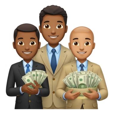 deux cheffe d'entreprise noir, un en train de compter sa montagne de billet et le deuxième derrière lui  poche vide pas d'argent  sticker