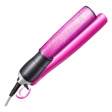 Pink ombre curling iron with glitter  sticker