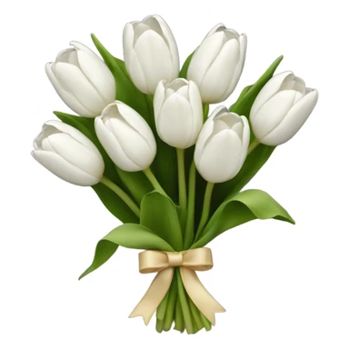 white tulip bouquet  sticker