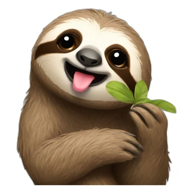 sloth blowing a kiss sticker