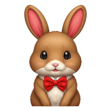 brown bunny with red bowtie sticker