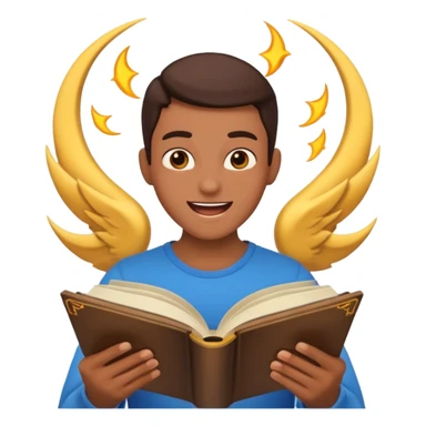 Reading fantasy novels with action sticker
