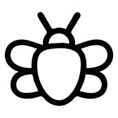 A bug with antenna and wings sticker