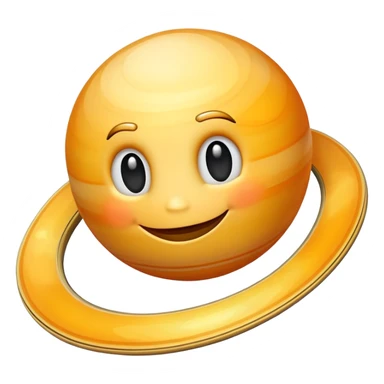 Saturn planet with a happy smiling face sticker