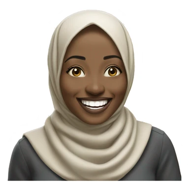 Photorealistic African hijabi laughing  sticker