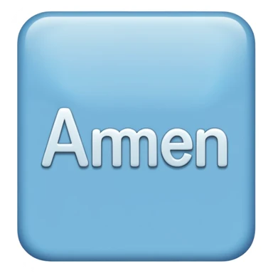 light blue word "AMEN" simple font in rectangle sticker