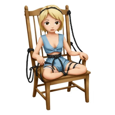 woman tied up in a chair sticker