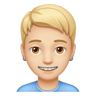 Una carita con brackets sticker