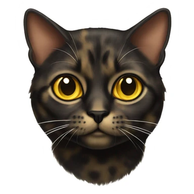 Tortoiseshell cat with yellow eyes sticker