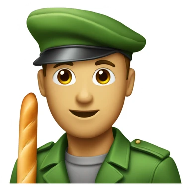 green checkmark with beret and baguette sticker