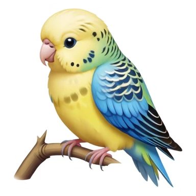 Aesthetic light yellow and blue budgie sticker