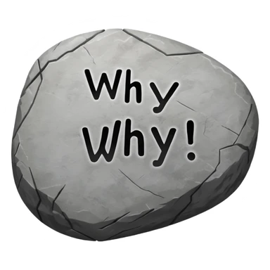 a rock saying why sticker